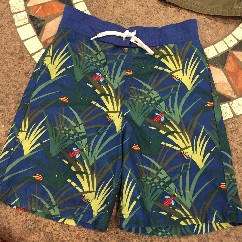 Tropical Print Swim Shorts Boys Sz 7 Gymboree BUG Swim Trunks